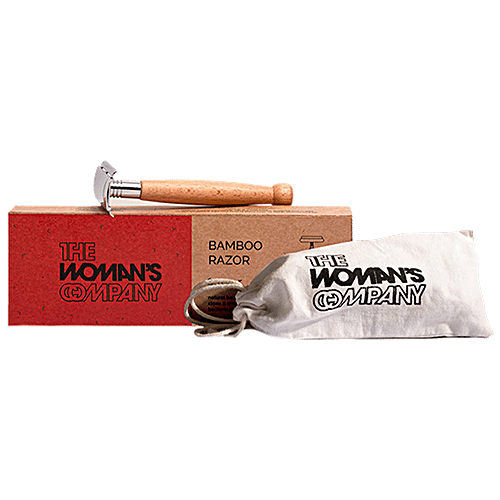 The Woman's Company Bamboo Razor - Stainless Steel Head, Close & Smooth Hair Removal, Bacteria & Rust Resistant, 1 pc  