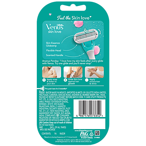 Gillette Venus Skin Love with Skin Essence | Women’s Razor for Hair Removal, 1 pcs
