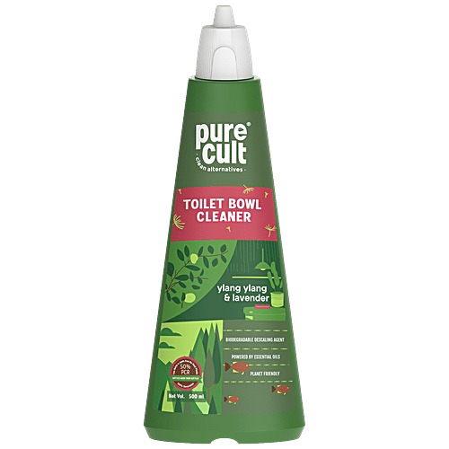 PureCult Toilet Bowl Cleaner with Ylang Ylang & Lavender - Eco-Friendly, Removes Limescale, 500 ml  