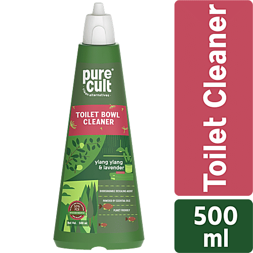PureCult Toilet Bowl Cleaner with Ylang Ylang & Lavender - Eco-Friendly, Removes Limescale, 500 ml  