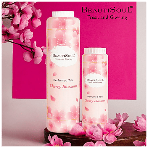 Beautisoul Perfumed Talc - Cherry Blossom , Fresh & Glowing, IFRA Certified Fragrance, 300 g