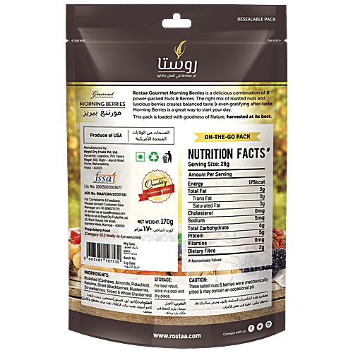 Rostaa Morning Berries - Vegan, No Cholesterol, 170 g