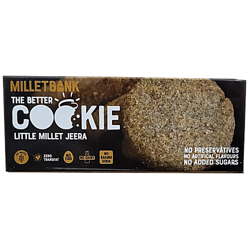 Millet Bank Little Millet Jeera Cookies - Rich In Calcium & Iron, Eggless, No Maida, Sugar-Free, 100 g Box