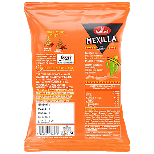 Haldiram's Mexilla Classic Tortilla Chips - Nacho Cheese, 80 g  