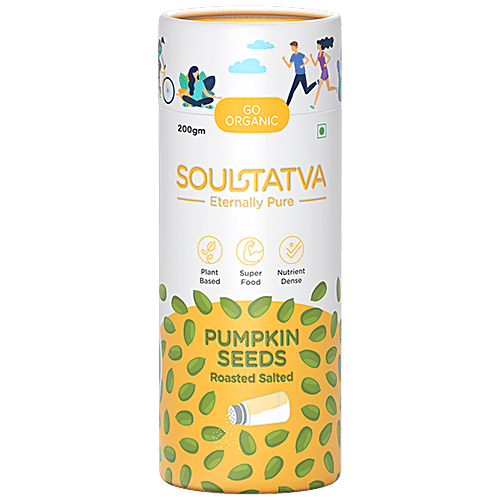 SOUL TATVA Pumpkin Seeds Roasted Salted - Plant Based, Super Food, Nutrient Dense, 200 g  