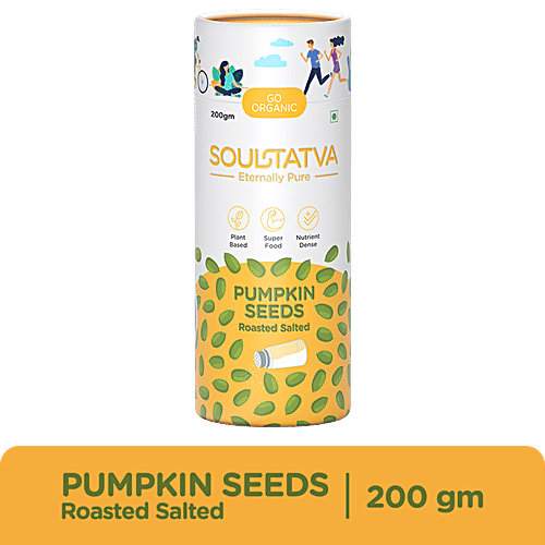 SOUL TATVA Pumpkin Seeds Roasted Salted - Plant Based, Super Food, Nutrient Dense, 200 g  