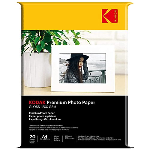 Buy Kodak Premium Glossy A4 Photo Paper 200 GSM Online at Best Price