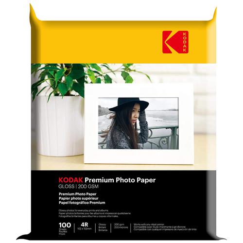 Buy Kodak Premium Glossy 4R Photo Paper 200 GSM, 102 mm x 152 mm Online at Best Price of Rs