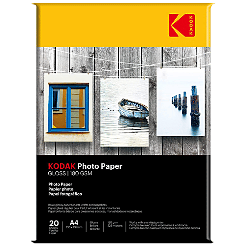 Buy Kodak Premium Glossy A4 Photo Paper 180 GSM Online at Best Price