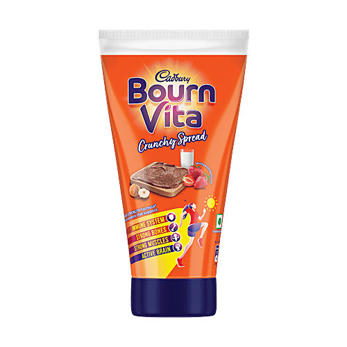 Cadbury Bournvita Bourn Vita Crunchy Spread With Hazelnut - Creamy, Provides Strong Immunity, Chocolate Flavour, 200 g  