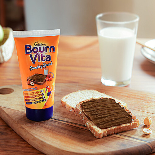 Cadbury Bournvita Bourn Vita Crunchy Spread With Hazelnut - Creamy, Provides Strong Immunity, Chocolate Flavour, 200 g  