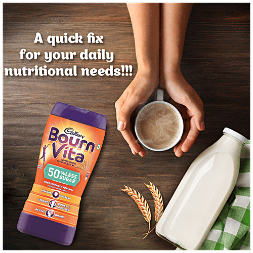 Bournvita Bourn Vita Nutri Nutrition Drink With 50% Less Sugar - For Strong Immunity, Chocolate Flavour, 400 g