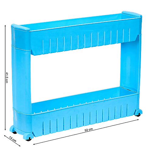 Buy Floraware 2 Layer Storage Organizer Plastic Rack/Shelf With Wheels