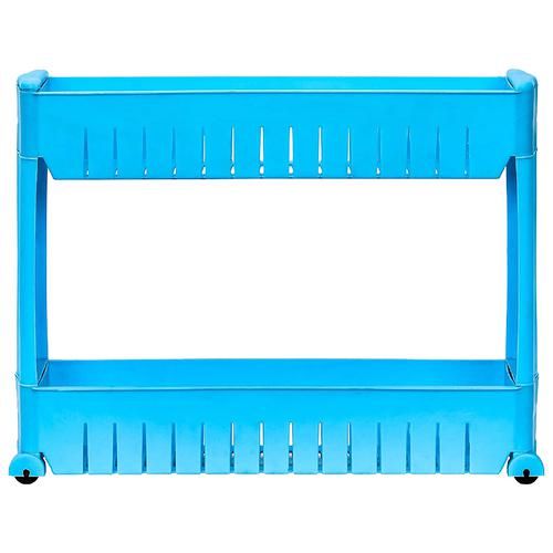 Buy Floraware 2 Layer Storage Organizer Plastic Rack/Shelf With Wheels -  Strong & Durable, Blue Online at Best Price of Rs 329 - bigbasket