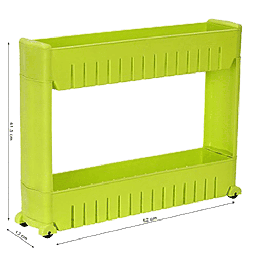 Buy Floraware 2 Layer Storage Organizer Plastic Rack/Shelf With Wheels