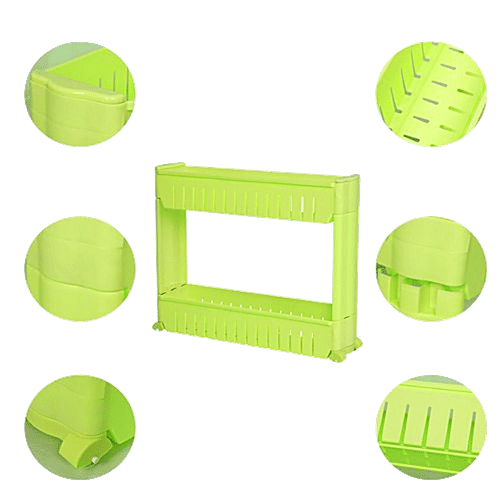 Buy Floraware 2 Layer Storage Organizer Plastic Rack/Shelf With Wheels