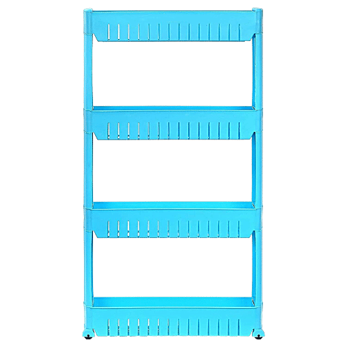 Buy Floraware 4 Layer Storage Organizer Plastic Rack/Shelf With Wheels Strong & Durable, Blue
