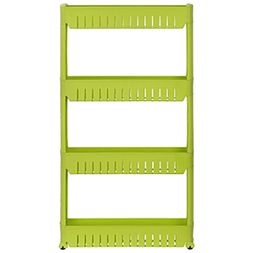 Buy Floraware 4 Layer Storage Organizer Plastic Rack/Shelf With Wheels