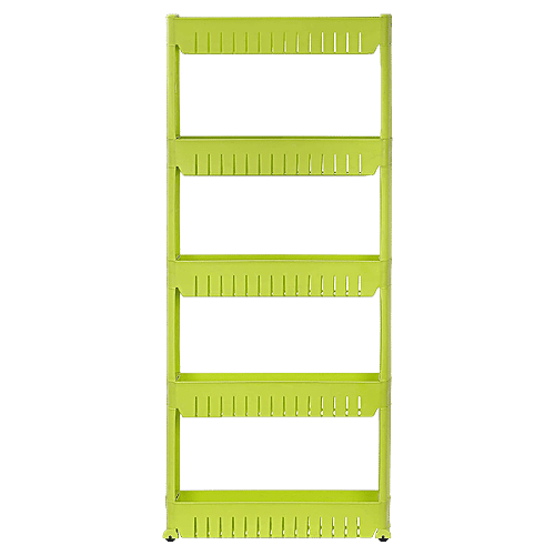 Buy Floraware 5 Layer Storage Organizer Plastic Rack/Shelf With Wheels