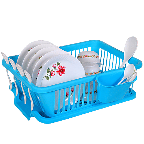 Buy Floraware 3 In 1 Sink Dish Drying Rack/Washing Basket With Tray For Utensils, Durable