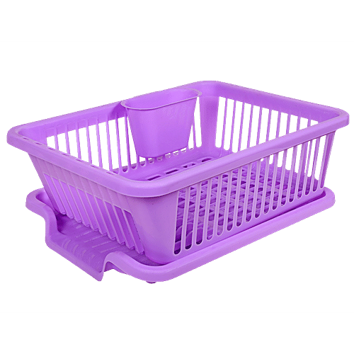 Buy Floraware 3 In 1 Sink Dish Drying Rack/Washing Basket With Tray For Utensils, Durable