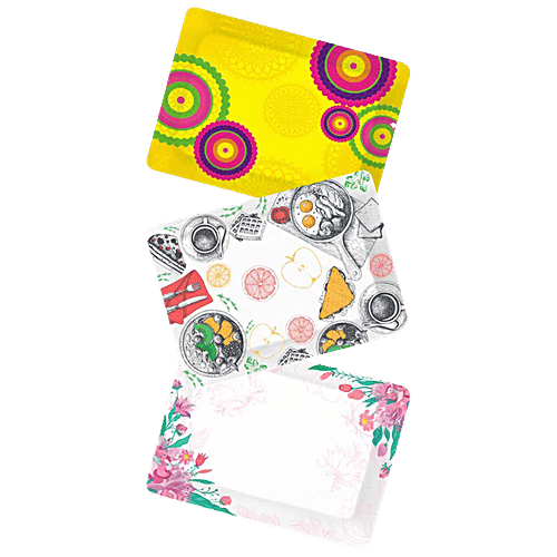 Tibros Canvas Funky Series Sunshine Tray - Non-Toxic, Durable, Stain Resistant, S, M & L, 3 pcs  