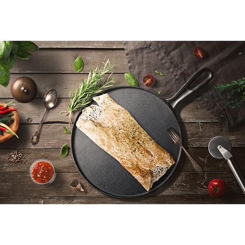 Buy Tibros Cast Iron Tawa - Induction Base, Dishwasher & Microwave Safe, 28  cm, With Handle, Sidh 21 Tawa 28 Cm Online at Best Price of Rs 2750 -  bigbasket