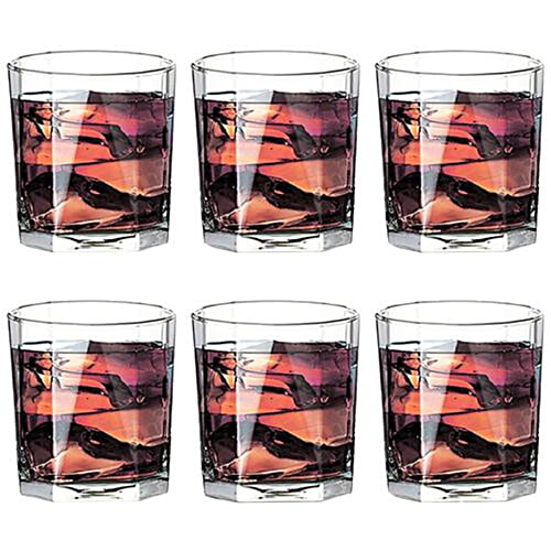 Ocean Pyramid Whisky Glass - High Quality, 330 ml (Set of 6) 