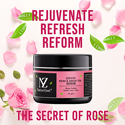 Buy NaturZest Zephyr Rose Green Tea Scrub Natural, Calming