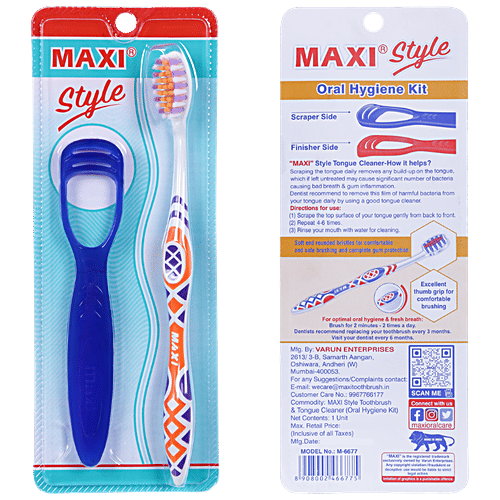 Buy MAXI Style Oral Hygiene Kit Toothbrush & Tongue Cleaner, For Fresh Breath Online at Best