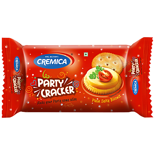 Cremica Party Cracker - Plain Salty Biscuit, Crispy, Light, Crunchy, 50 g (Pack of 8)