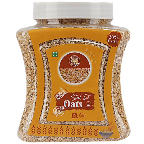 Organic Nation Steel Cut Oats - Natural, Promotes Weight Loss, Gluten-free, Healthy Breakfast, 1 kg  