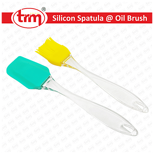 Trm Silicon Spatula & Oil Brush Combi Set - Easy To Use, 2 pcs  