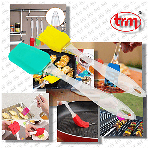 Trm Silicon Spatula & Oil Brush Combi Set - Easy To Use, 2 pcs  