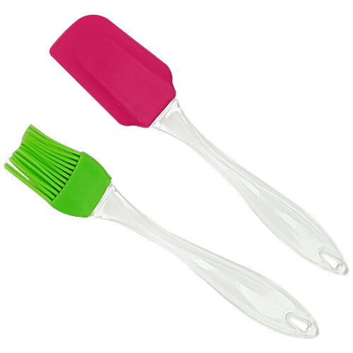 Trm Silicon Spatula & Oil Brush Combi Set - Easy To Use, 2 pcs  