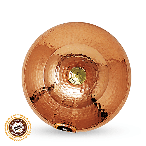Mr. Copper King Copper Matka Tank Hammered - Round, 100% Premium Quality, Boosts Immunity, 7 L