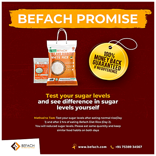 Buy Befach Diet & Diabetic White Rice Proven & Tested, Taste Like