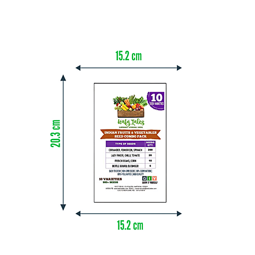 Leafy Tales Indian Fruit & Vegetable Seeds Combo Pack - Easy To Grow, For Gardening, 10 Varieties, 900 pcs