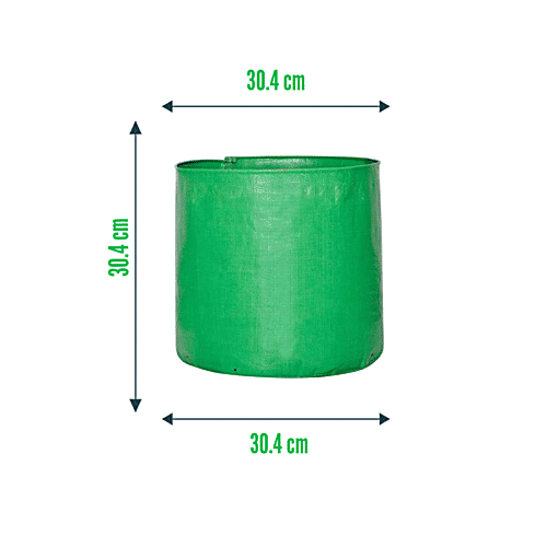 Leafy Tales HDPE Grow Bag - Lightweight, Durable, For Fruits & Vegetables, Green, 30 x 30 cm, 1 pc  