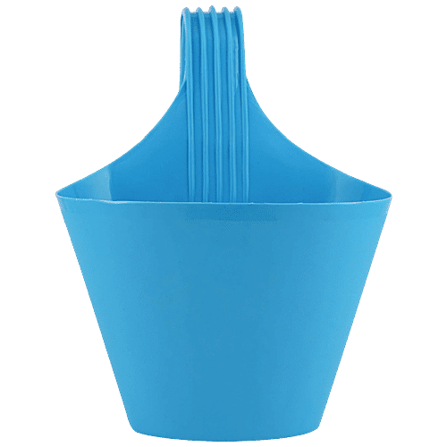 Leafy Tales Plastic Hook Hanging Pot - Strong, Durable, For Gardening, Blue, 28x12x22 Cm, 1 pc
