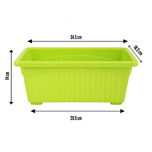 Leafy Tales Rectangular Plastic Pots - Lightweight, For Indoor/Outdoor Gardening, Multicolour, 6 pcs  