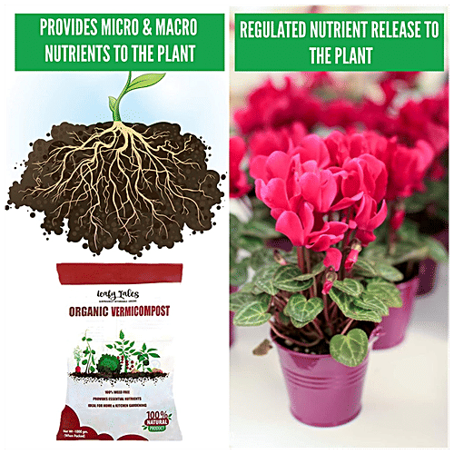 Leafy Tales Organic Vermicompost, 1 kg  Natural, Fertiliser, Manure, For Planting & Gardening, Brown