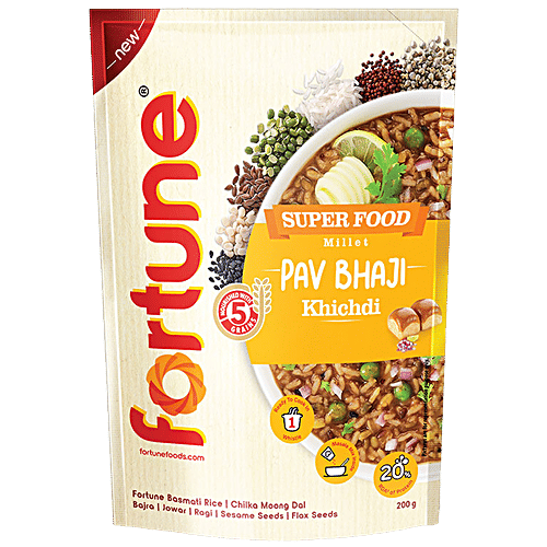 Fortune Super Food Millet Pav Bhaji Khichdi - Ready To Cook, Rich In Protein, 200 g Pouch 