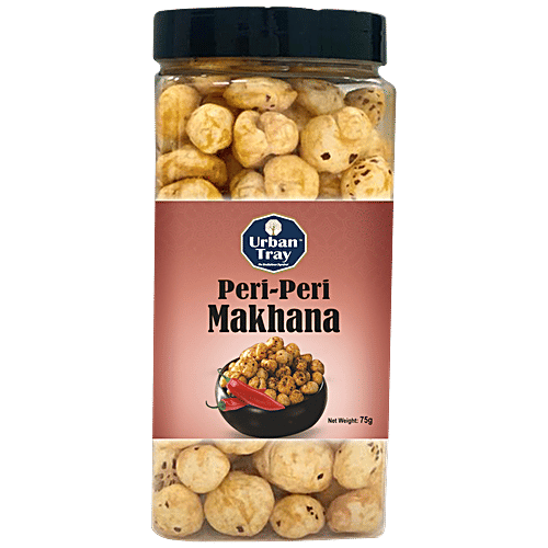 URBANTRAY Peri Peri Makhana - Nutrient Rich, Spicy & Flavorful, Healthy Snack, 75 g  