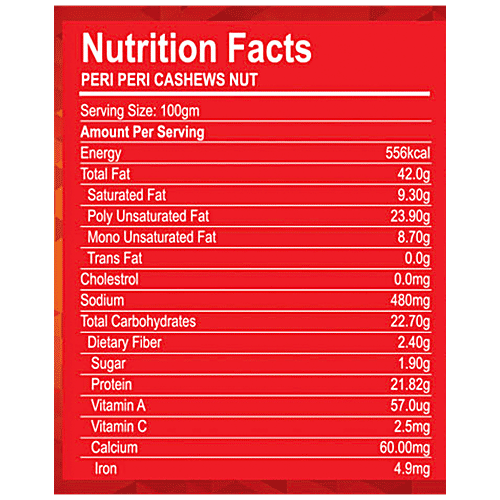 Buy URBANTRAY Peri Peri Cashews Protein Rich, Spicy & Flavourful Healthy Snack Online at Best