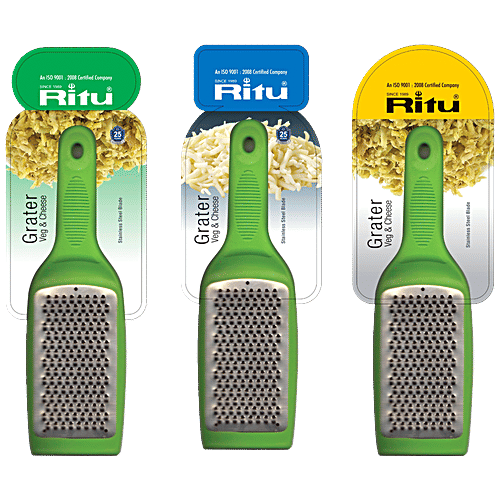 Ritu Vegetable & Cheese Grater - Jumbo, Easy To Use, Assorted Colour, 1 pc
