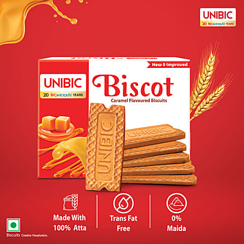 Unibic Biscot Caramel Flavoured Biscuits, 250 g  
