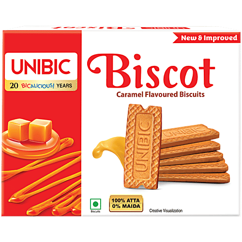 Unibic Biscot Caramel Flavoured Biscuits, 250 g  