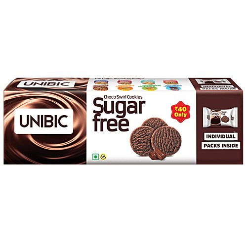 Buy UNIBIC Choco Swirl Cookies Sugar Free, Guiltfree Snacking Online