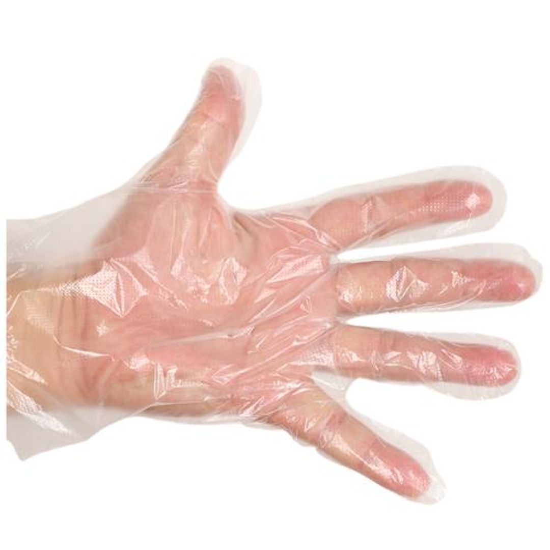 DP Transparent Disposable PP Hand Gloves - Keeps Away From Infection, 100 pcs 